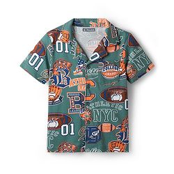 Pine Kids Single Jersey Knit Half Sleeves Co-Ord Night Suit with Sports Print - Foliage Green