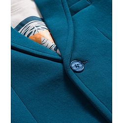 Pine Kids Knit Full Sleeves Solid Blazer With Printed Inner Tee - Teal Blue