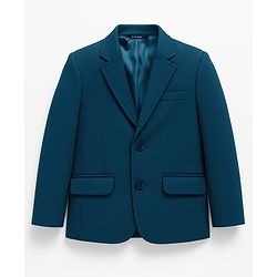Pine Kids Knit Full Sleeves Solid Blazer With Printed Inner Tee - Teal Blue