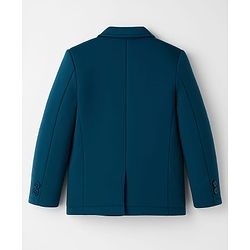 Pine Kids Knit Full Sleeves Solid Blazer With Printed Inner Tee - Teal Blue