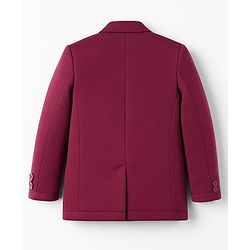 Pine Kids Knit Full Sleeves Solid Blazer With Printed Inner Tee - Maroon