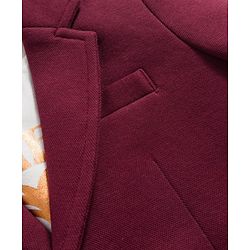 Pine Kids Knit Full Sleeves Solid Blazer With Printed Inner Tee - Maroon