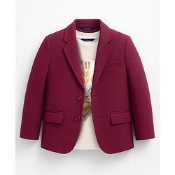 Pine Kids Knit Full Sleeves Solid Blazer With Printed Inner Tee - Maroon