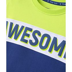 Pine Kids Cotton Knit Full Sleeves Sweatshirt With Awesome Print & Cut & Sew Design - Multicolor