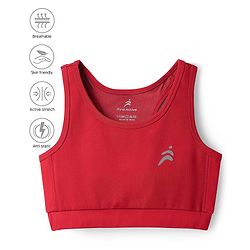 Pine Active Sleeveless Stretchable Sports Bra Solid Colour - Maroon