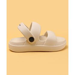 Pine Kids Solid Clogs With Back Strap - Beige