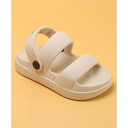 Pine Kids Solid Clogs With Back Strap - Beige