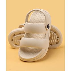 Pine Kids Solid Clogs With Back Strap - Beige