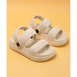 Pine Kids Solid Clogs With Back Strap - Beige