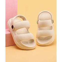 Pine Kids Solid Clogs With Back Strap - Beige