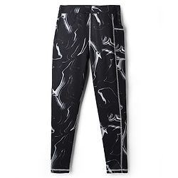 Pine Active Knit Full Length Super Stretch Printed Leggings - Black