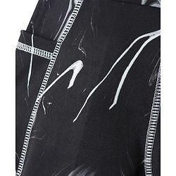 Pine Active Knit Full Length Super Stretch Printed Leggings - Black