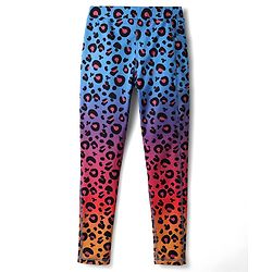 Pine Active Knit Full Length Super Stretch Leggings with Cheetah Print - Multicolor