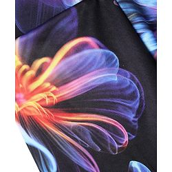 Pine Active Knit Full Length Super Stretch Leggings With Floral Print - Black