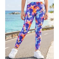 Pine Active Knit Full Length Super Stretch Printed Leggings - Multicolor