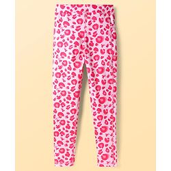 Pine Active Knit Full Length Super Stretch Printed Leggings - Pink