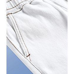 Pine Kids Woven Full Length Washed Denim Jeans - White