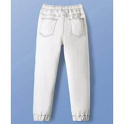 Pine Kids Woven Full Length Washed Denim Jeans - White