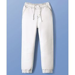 Pine Kids Woven Full Length Washed Denim Jeans - White