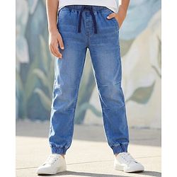 Pine Kids Denim Woven Full Length Washed Jeans - Blue