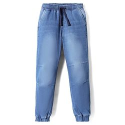 Pine Kids Denim Woven Full Length Washed Jeans - Blue