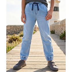 Pine Kids Denim Woven Full Length Washed Jeans - Blue