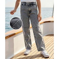 Pine Kids Woven Full Length Washed Jeans - Grey