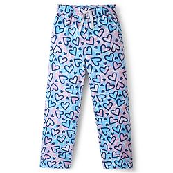 Pine Kids Single Jersey Knit Half Sleeves Co-Ord Night Suit with Heart Print - Tanager Turquoise