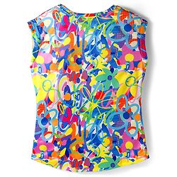 Pine Active Knit Half Sleeves High Stretch T-Shirt With Splash Print - Multicolour