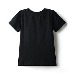 Pine Kids Single Jersey Knit Half Sleeves Night Suit With Text & Floral Print - Black