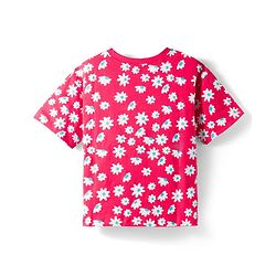 Pine Kids Single Jersey Knit Half Sleeves Capri Night Suit With Floral Print - Red