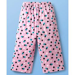 Pine Kids Single Jersey Knit Half Sleeves Capri Night Suit With Polka Dot Print - Pink