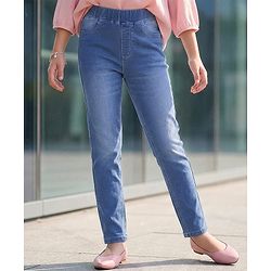 Pine Kids Woven Ankle Length Washed Denim Jeggings - Blue