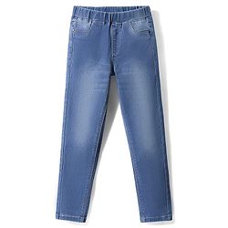Pine Kids Woven Ankle Length Washed Denim Jeggings - Blue