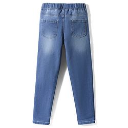 Pine Kids Woven Ankle Length Washed Denim Jeggings - Blue