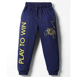 Pine Kids Knit Full Length Lounge Pant With Play To Win Print - Navy Blue