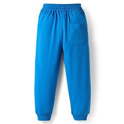 Pine Kids Cotton Knit Full Length Lounge Pant With Text Print - Light Blue