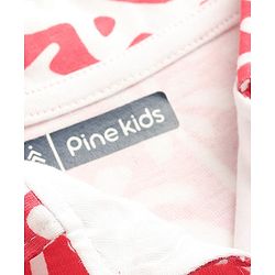 Pine Kids Single Jersey Knit Half Sleeves Co-ords Capri Night Suit With Tropical Theme Print - Red