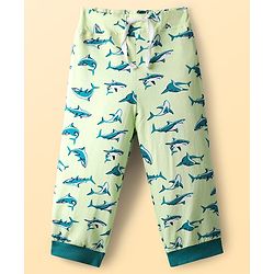 Pine Kids Single Jersey Knit Full Sleeves Co-Ord Night Suit With Shark Print - Lime Green
