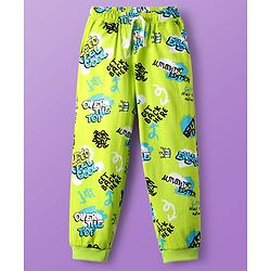 Pine Kids Single Jersey Knit Half Sleeves Co-ords Night Suit with Text Print - Neon Green