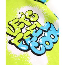Pine Kids Single Jersey Knit Half Sleeves Co-ords Night Suit with Text Print - Neon Green