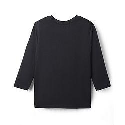 Pine Kids Cotton Knit Full Sleeves Solid T-Shirt with Brand Logo - White