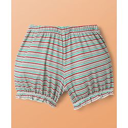 Pine Kids Cotton Elastane Knit Bloomers with Stripes & Cherry Print Pack of 3 (Color May Vary)