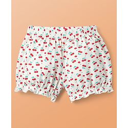 Pine Kids Cotton Elastane Knit Bloomers with Stripes & Cherry Print Pack of 3 (Color May Vary)