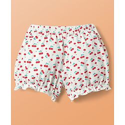 Pine Kids Cotton Elastane Knit Bloomers with Stripes & Cherry Print Pack of 3 (Color May Vary)