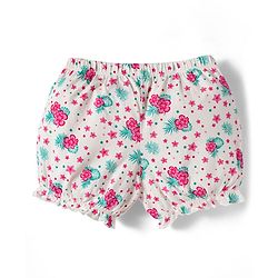 Pine Kids Cotton Elastane Knit Bloomers with Floral Print Pack of 3 (Color May Vary)
