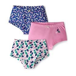 Pine Kids Cotton Elastane Knit Panties with Floral Print Pack of 3 (Colour May Vary)