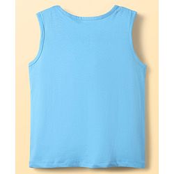 Pine Kids Single Jersey Knit Half Sleeves Shirt & Shorts Co-Ord Set With Inner Tee & Leaf Print - White & Blue