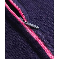 Pine Kids Knit Full Sleeves Front Open Hooded Sweater with Heart Design - Navy Blue
