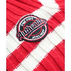 Pine Kids Knit Full Sleeves Striped Pullover - Red